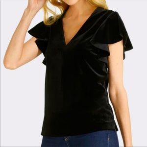 🆕 Draper James Velvet Flutter Sleeve Blouse